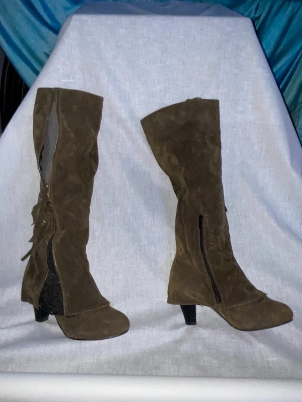 Vegan Suede Knee-High Boots